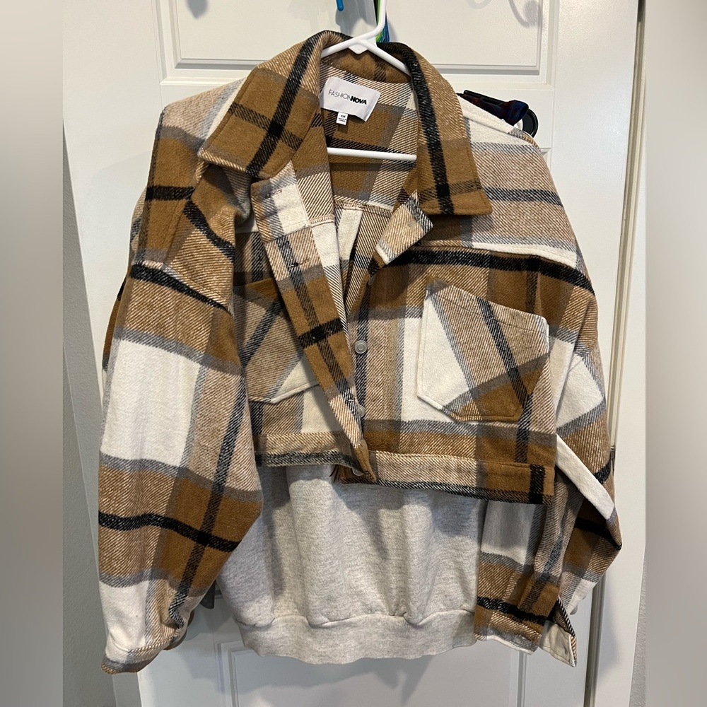Crop plaid jacket